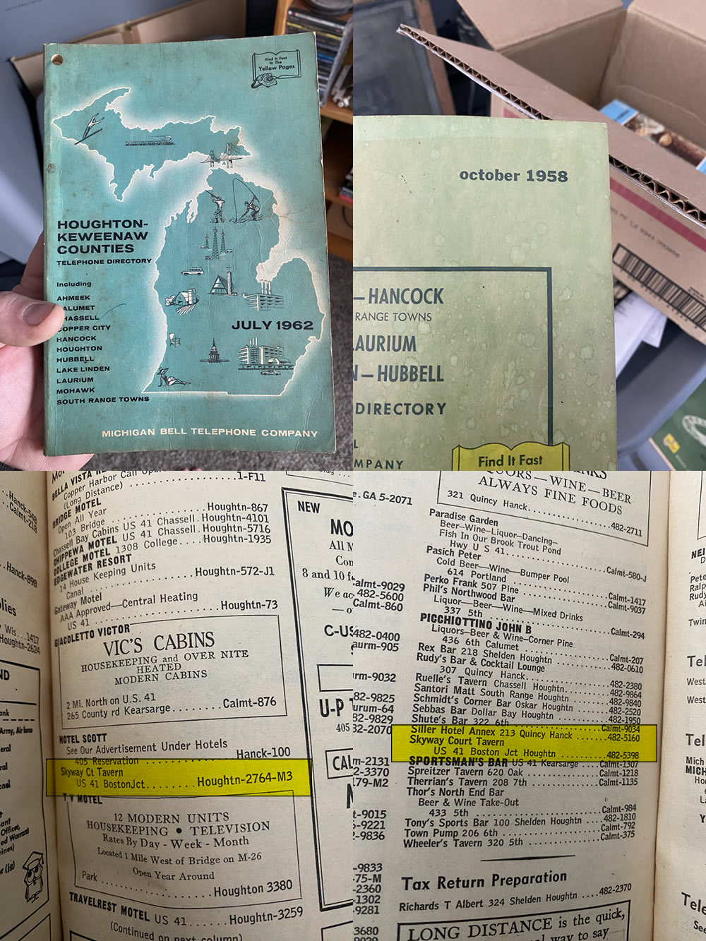 Skyway Court Bar - 1958 Yellow Pages From Gregory Piper (newer photo)